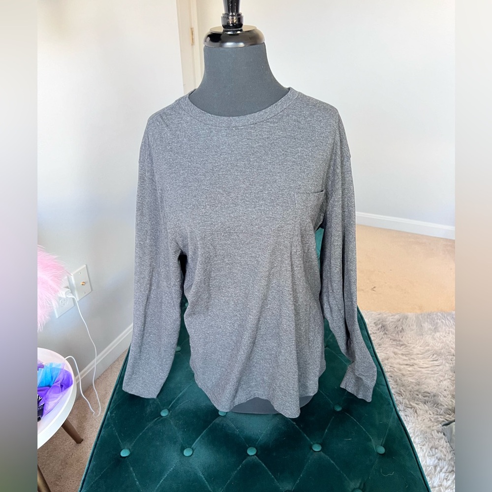 Vineyard Vines Shirt Mens Sz: Small Gray Long Sleeve Crew Neck Pocket Cotton